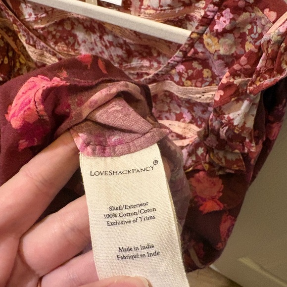 LoveShackFancy Morrison Lace Top in Spiced Apple Red - Picture 7 of 10